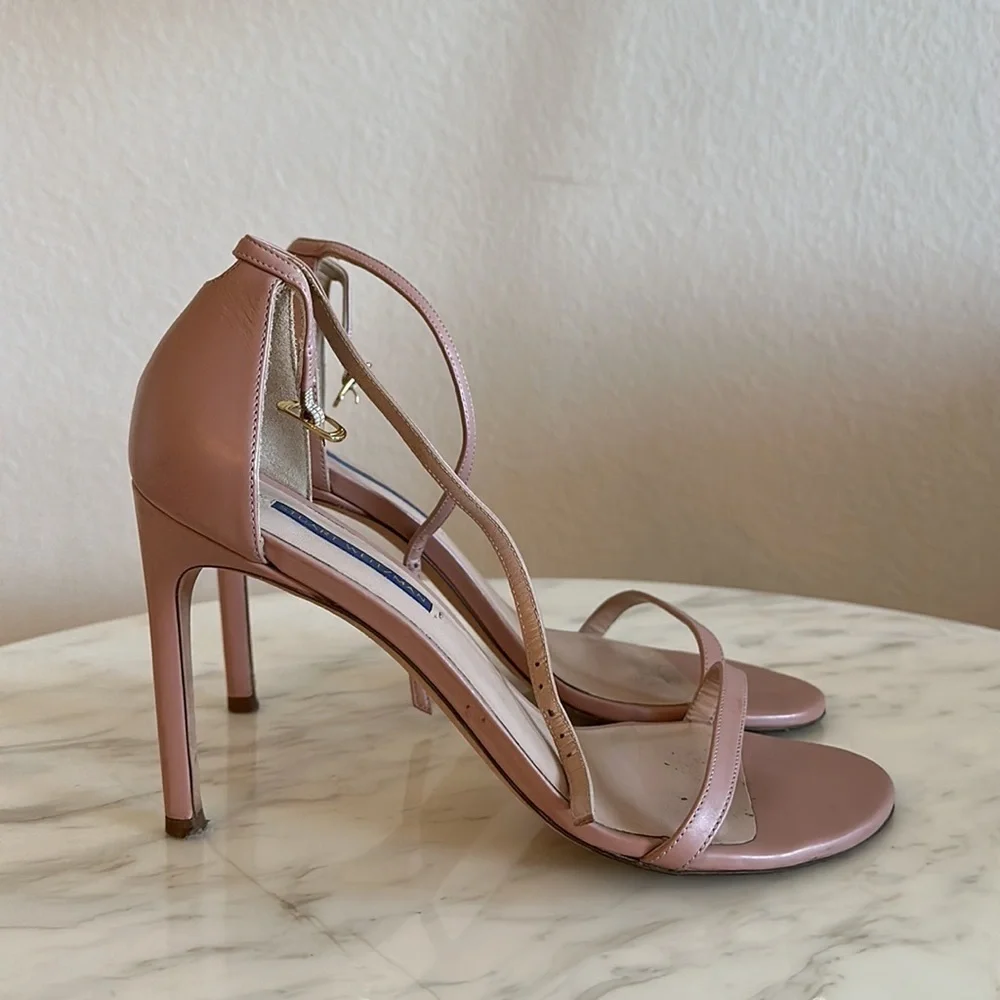 Stuart Weitzman ankle strap heels. Nude pink 8 1/2​​​​